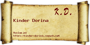 Kinder Dorina névjegykártya